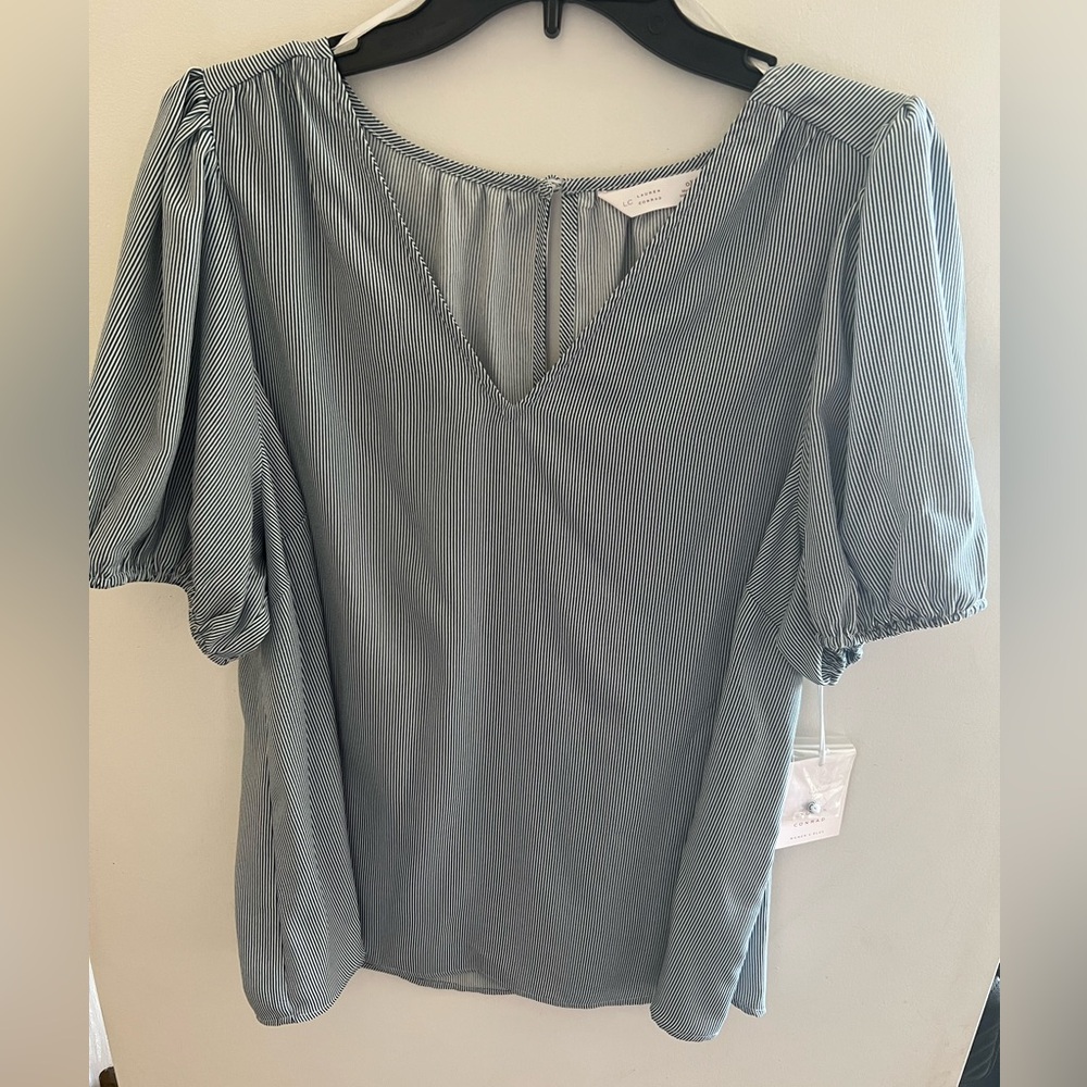 LC Lauren Conrad Striped Blue Blouse